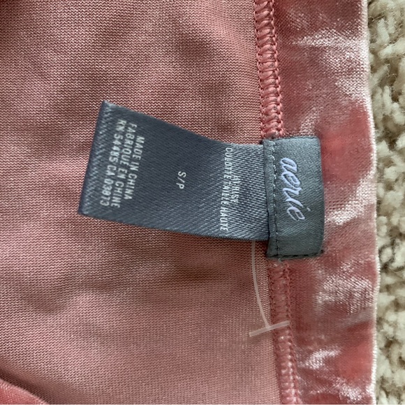 Aerie Pink Velvet High Waist Cheeky - Picture 2 of 2